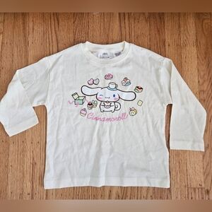 NWOT Zara Cinnamoroll Cream Long Sleeve Tee Size 6-7Y